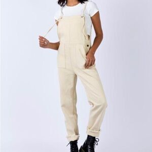 Minkpink MPD Seeker Overalls Natural Beige Size Small NWT